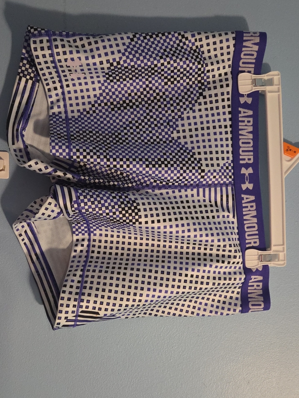 Under Armour Women’s Purple White Grid Performance Compression Shorts
